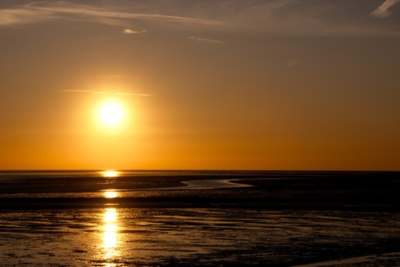 Sonnenuntergang über dem Wattenmeer