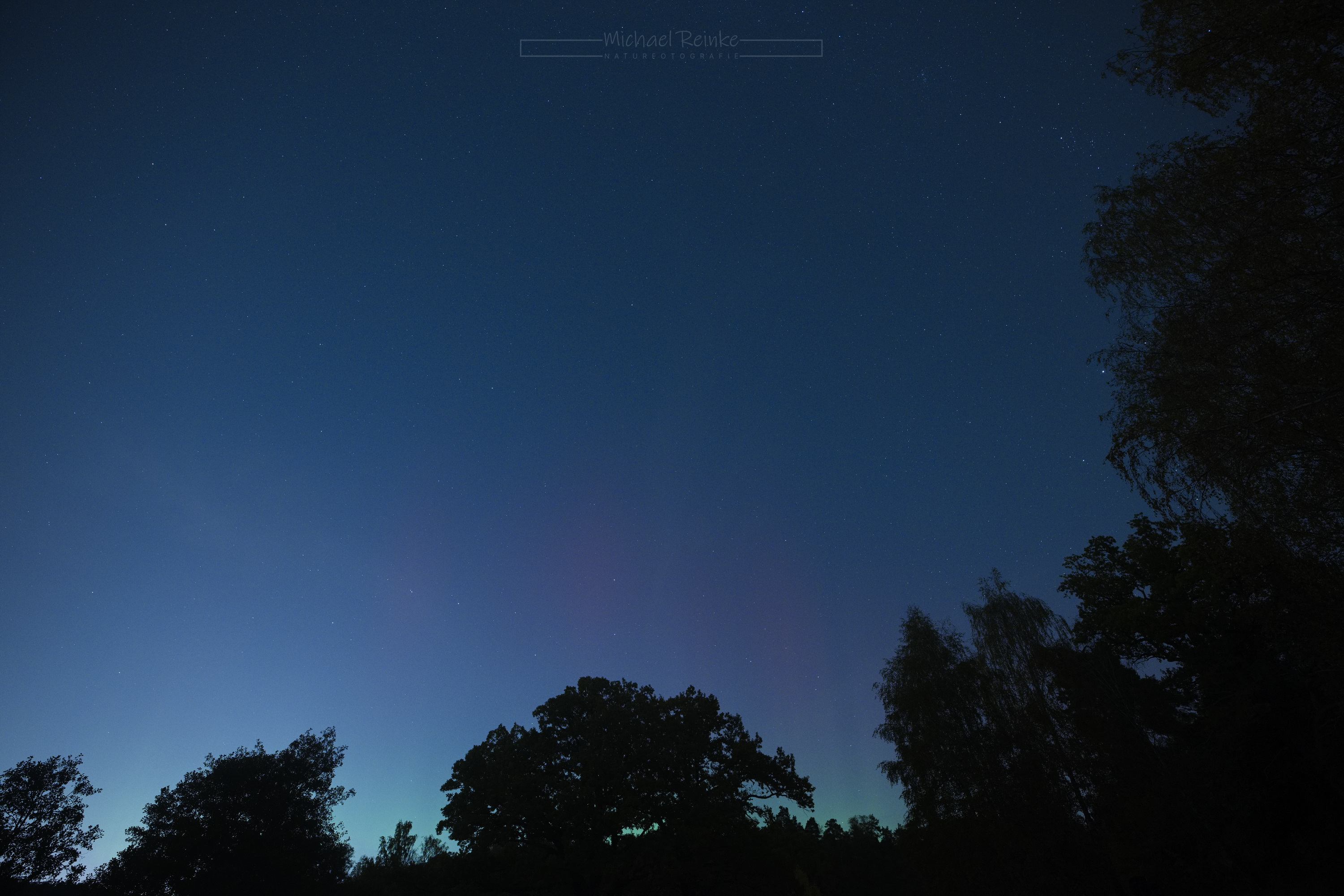 Schwache Polarlichter am Stockholmer Nachthimmel.